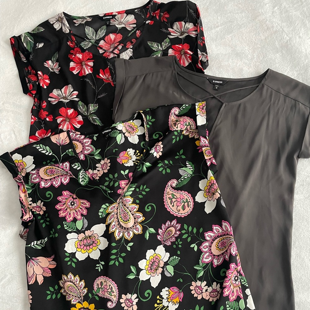 3 Express Women’s Blouses/Tops Vneck Shirt Sleeves Medium